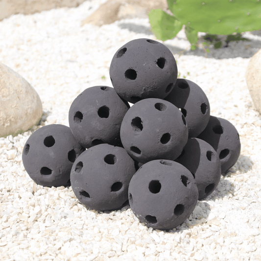 Ceramic Fire Balls / 10pcs 3in Black Firepit Balls / Solid&Hollow Style