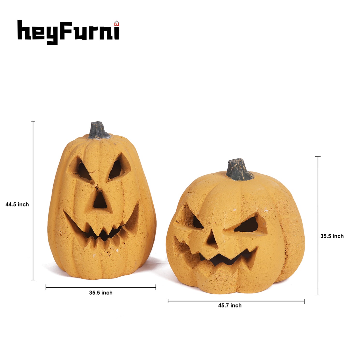 Ceramic Carved Pumpkin Gas Log / Fireproof Fire Pit Pumpkin / Two Size Fire Logs
