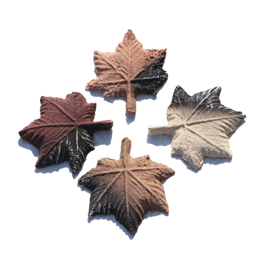 Ceramic Fire Maple Leaf Logs / 4pcs Gas Logs Decorative Maple Leaves
