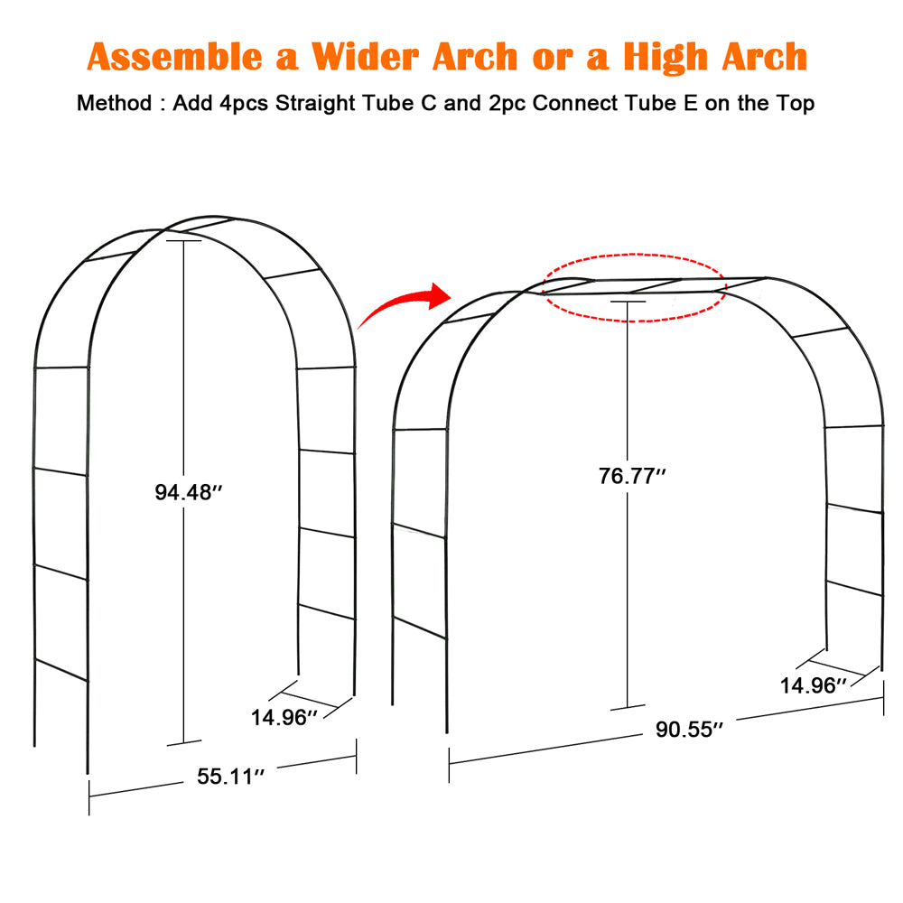 Garden Arch / Outdoor Flower Trellis / Durable Steel Garden Arbor / Wedding Decoration Arch