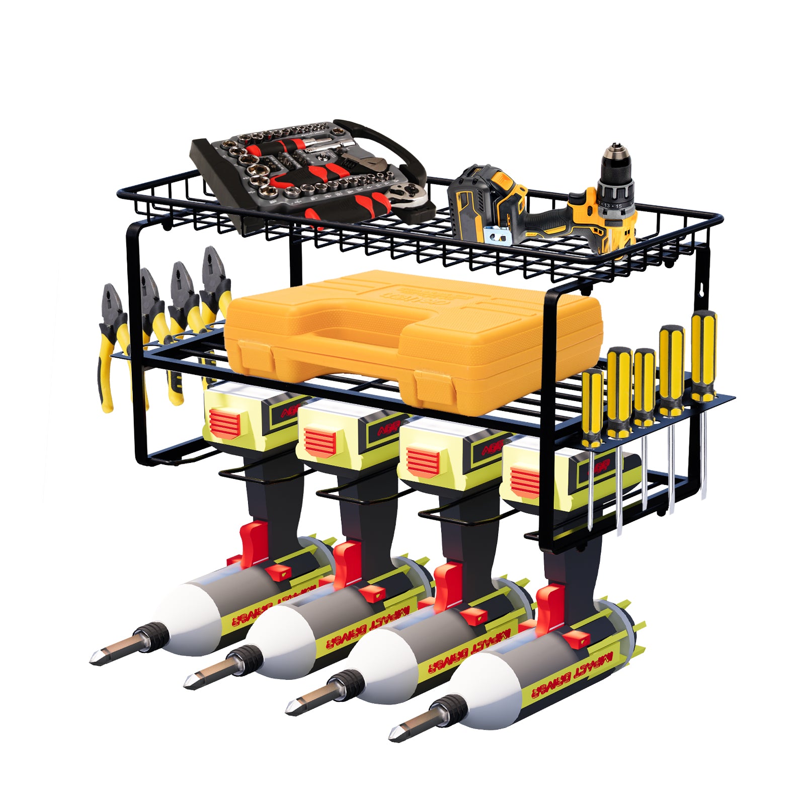 Machine Drill Storage Rack Power Tool Organizer / Drill Holder / Metal Drill Storage Rack – heyfurni