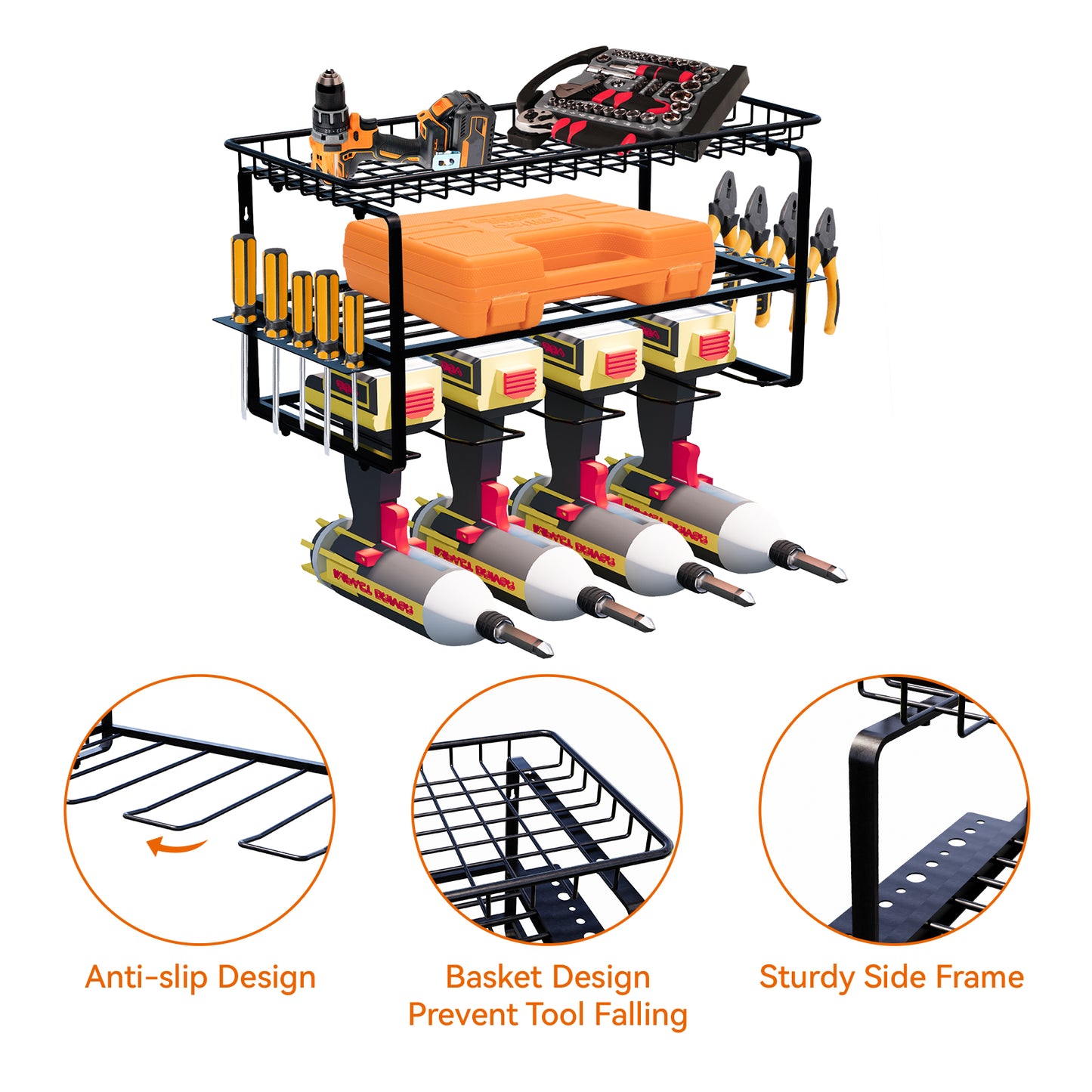 Power Tool Organizer / Drill Holder / Metal Drill Storage Rack