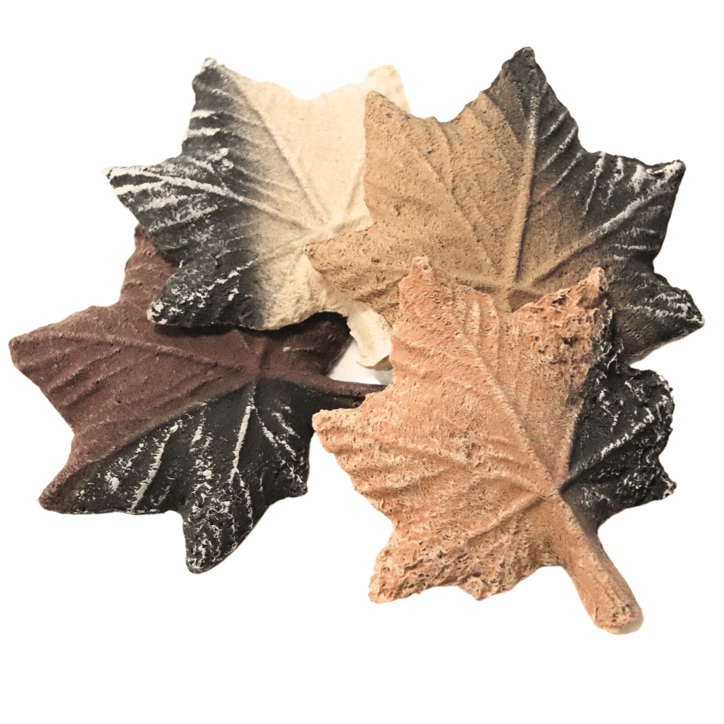 Ceramic Fire Maple Leaf Logs / 4pcs Gas Logs Decorative Maple Leaves