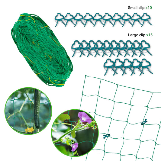 Garden Netting with Plant Clips / Trellis Netting for Climbing Plants