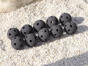 Ceramic Fire Balls / 10pcs 3in Black Firepit Balls / Solid&Hollow Style