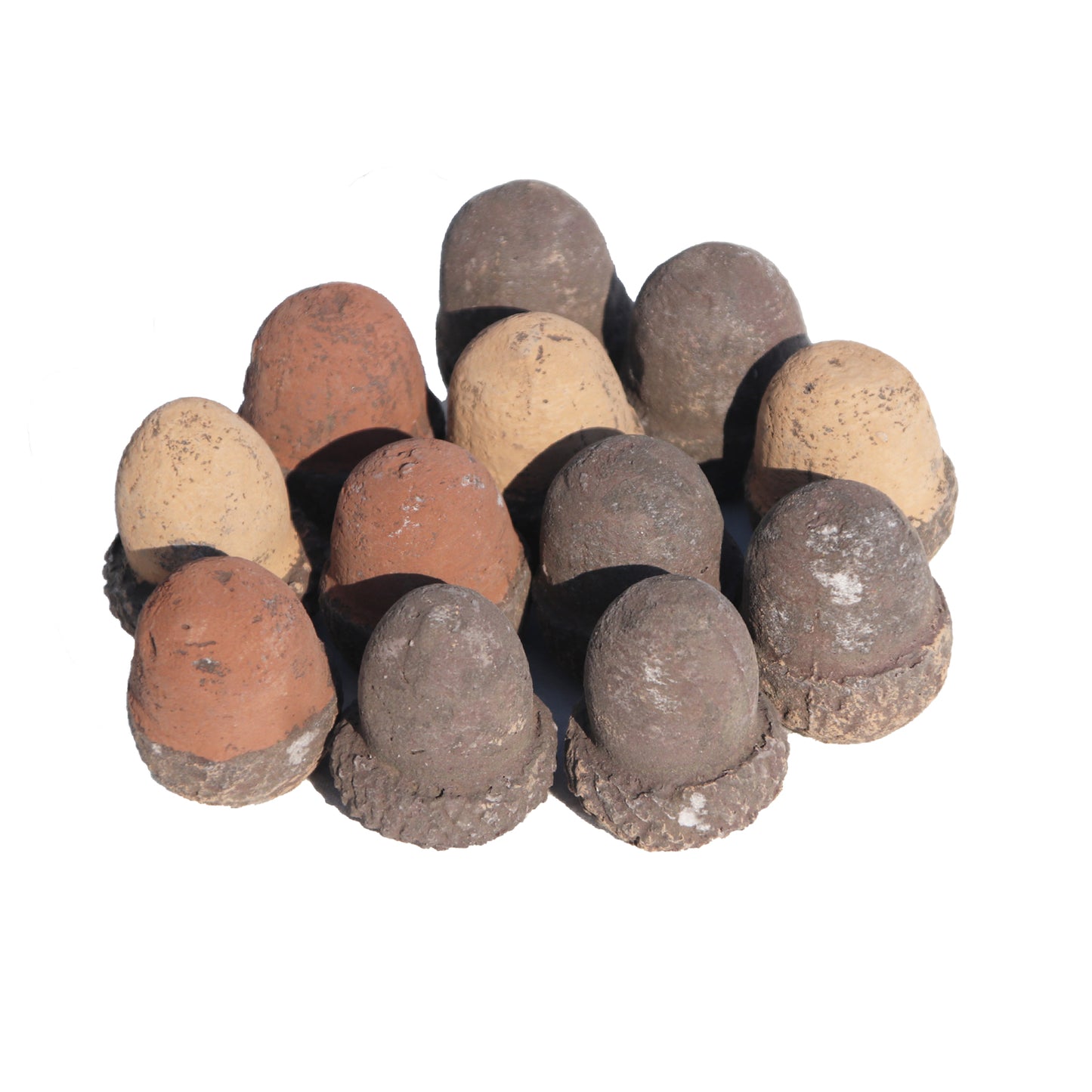 Gas Logs Decorative Acorns / Set of 12 Ceramic Logs for Indoor Gas Inserts