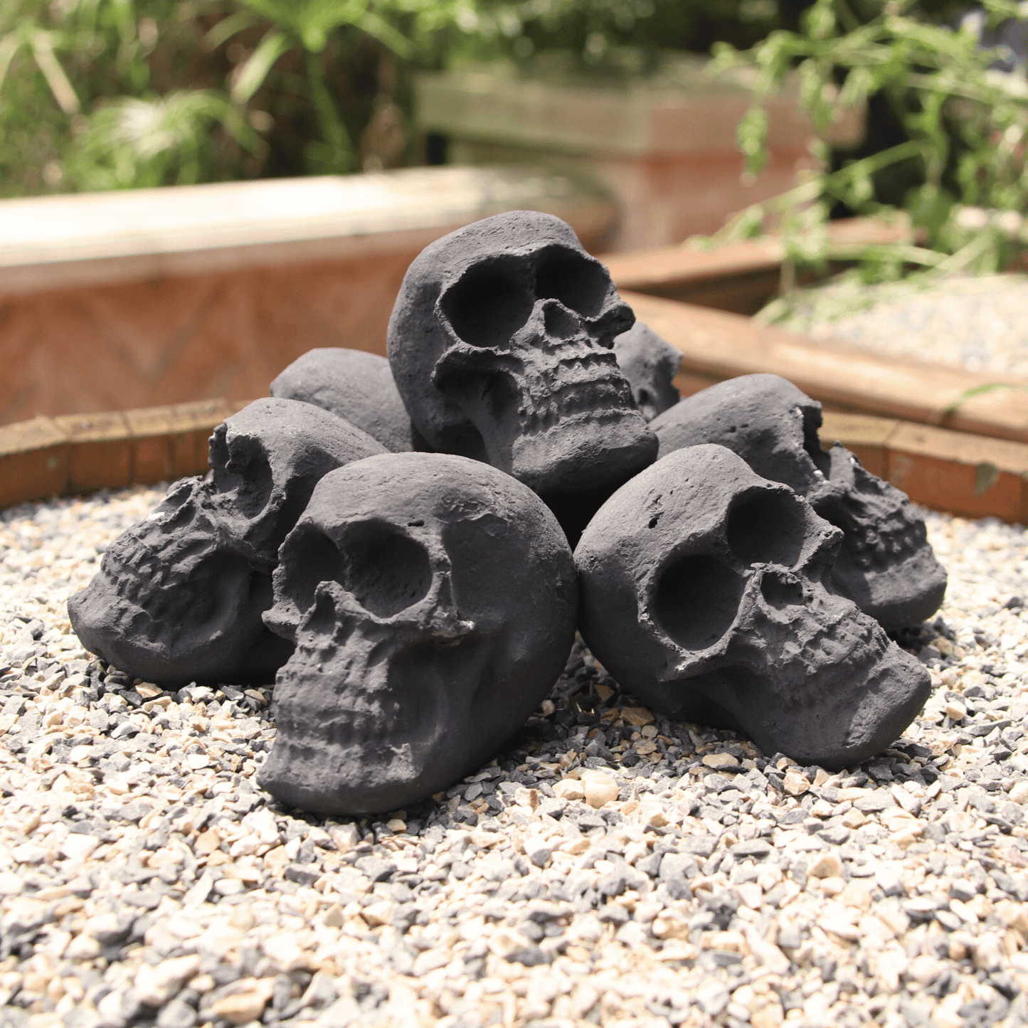 Skulls Fire Pit / Ceramic Fire Logs Skulls/ Set of 7/10/12 Mini Size