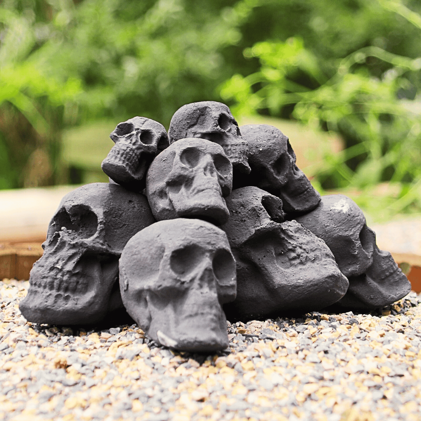 Skulls Fire Pit / Ceramic Fire Logs Skulls/ Set of 7/10/12 Mini Size