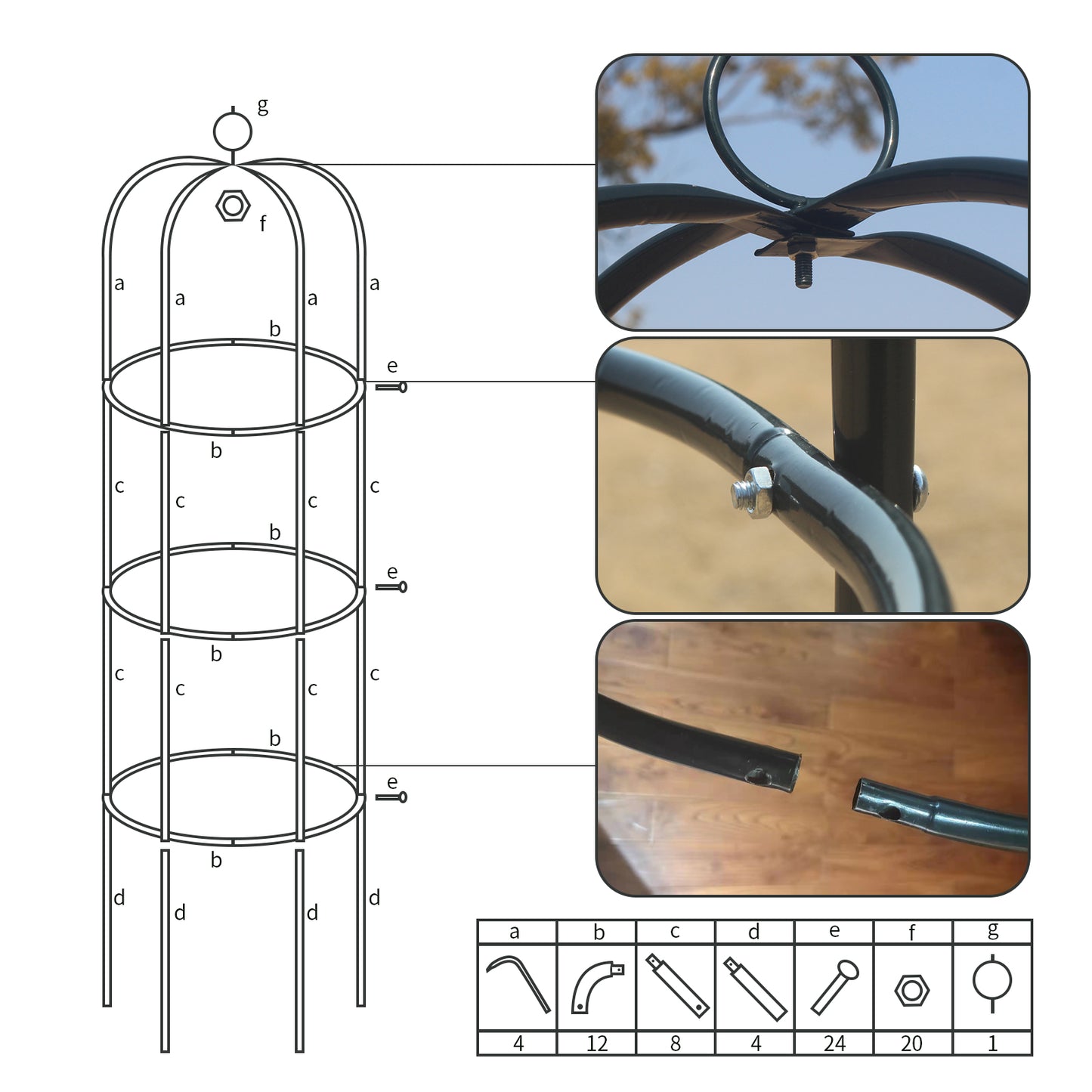 Tower Obelisk Garden Trellis / Plant Support for Climbing Vines and Flowers