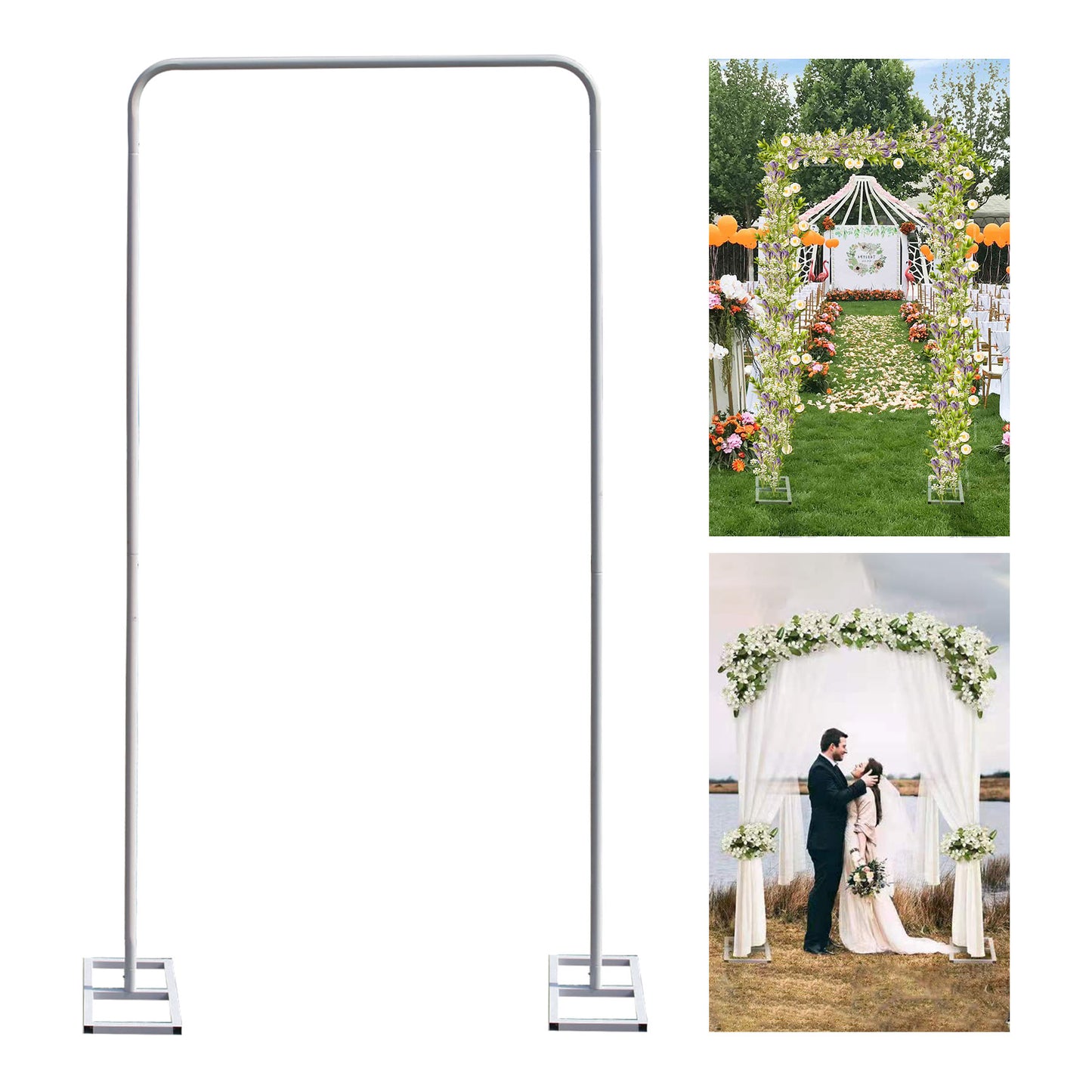 Garden Wedding Arch / Durable Metal Garden Arbor with Base