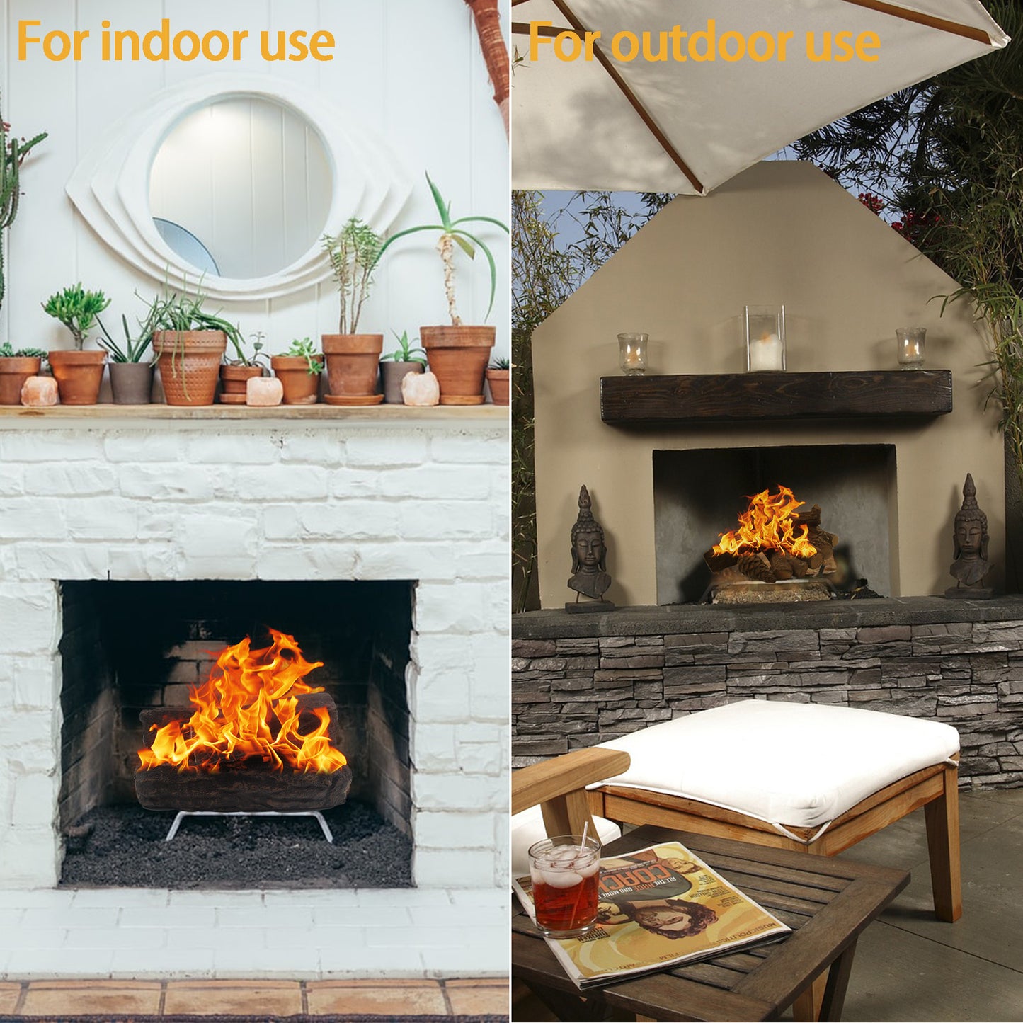 Ceramic Logs / Fire Pit Logs / Fireplace Logs Ceramic Woods