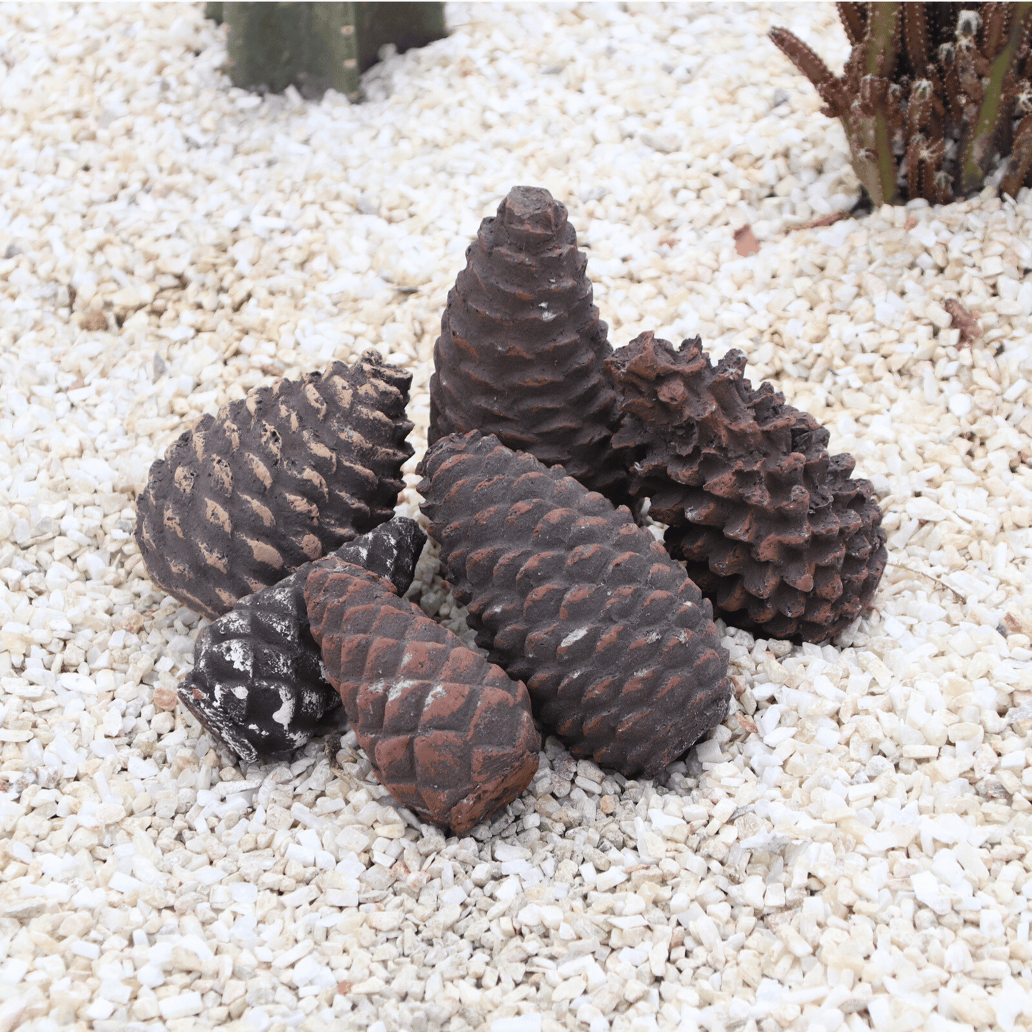 Pinecones Gas Fireplace Logs / 6pcs Pine Cones Fire Logs / Decorative Ceramic Faux Logs