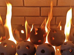 Ceramic Fire Balls / 10pcs 3in Black Firepit Balls / Solid&Hollow Style