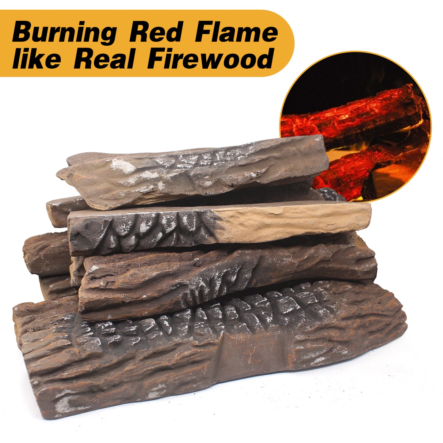 Ceramic Logs / Fire Pit Logs / Fireplace Logs Ceramic Woods