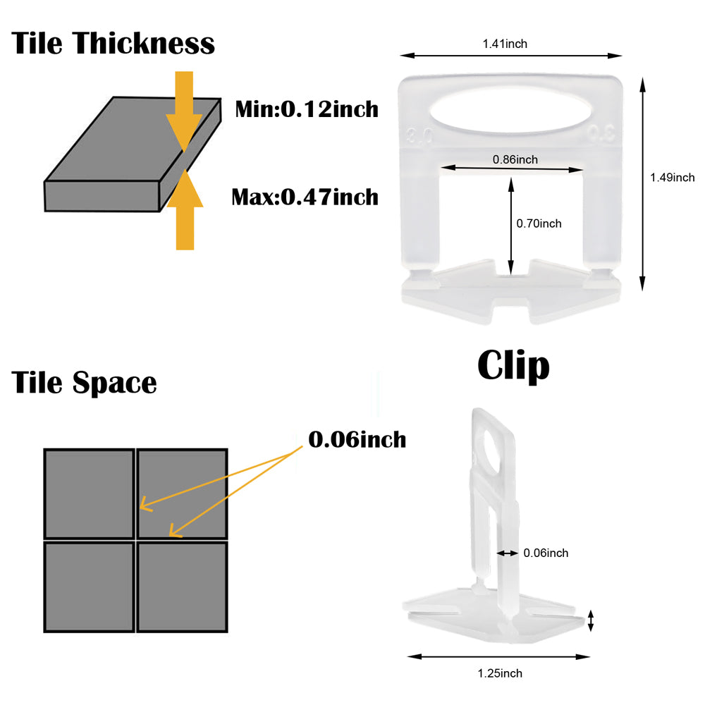 Tile Spacers Clips /  Tile leveling System Spacer Clips / Tiles Leveler Spacers